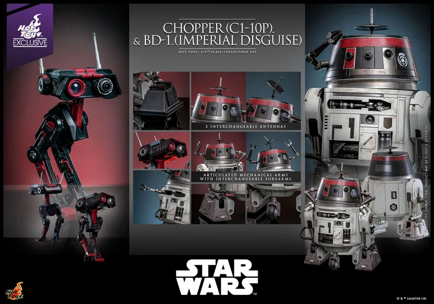Figurky Chopper (C1-10P) & BD-1 (Imperial Disguise) - Star Wars 1/6 Action Figure