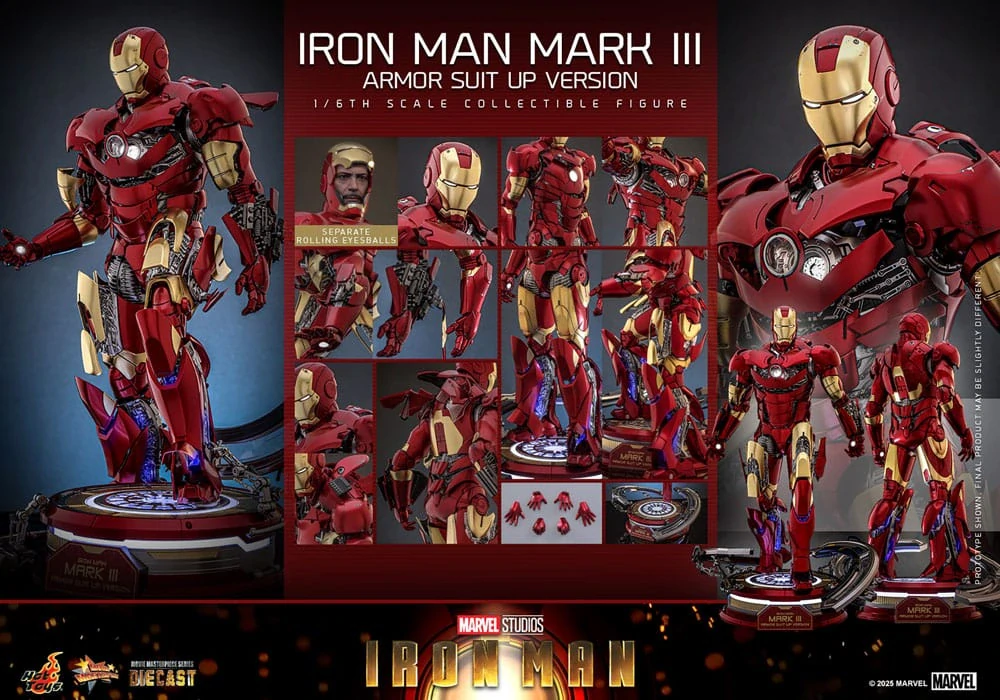 Figurka Iron Man Mark III (Armor Suit Up Version) - Iron Man Movie Masterpiece Diecast Action Figure 1/6