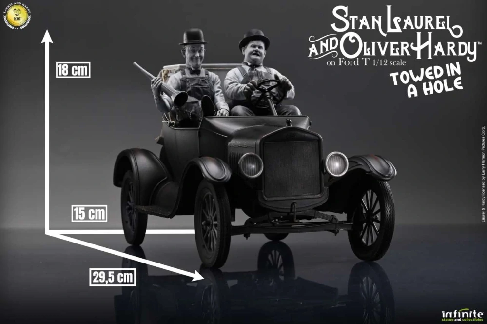 Soška Laurel & Hardy Towed In A Hole Ford T 1/12 Scale