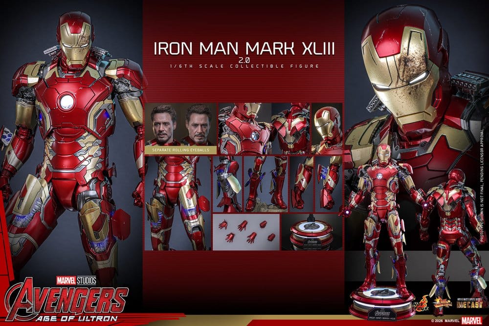 Figurka Iron Man Mark XLIII (2.0) - Avengers: Age of Ultron Movie Masterpiece Diecast Action Figure 1/6