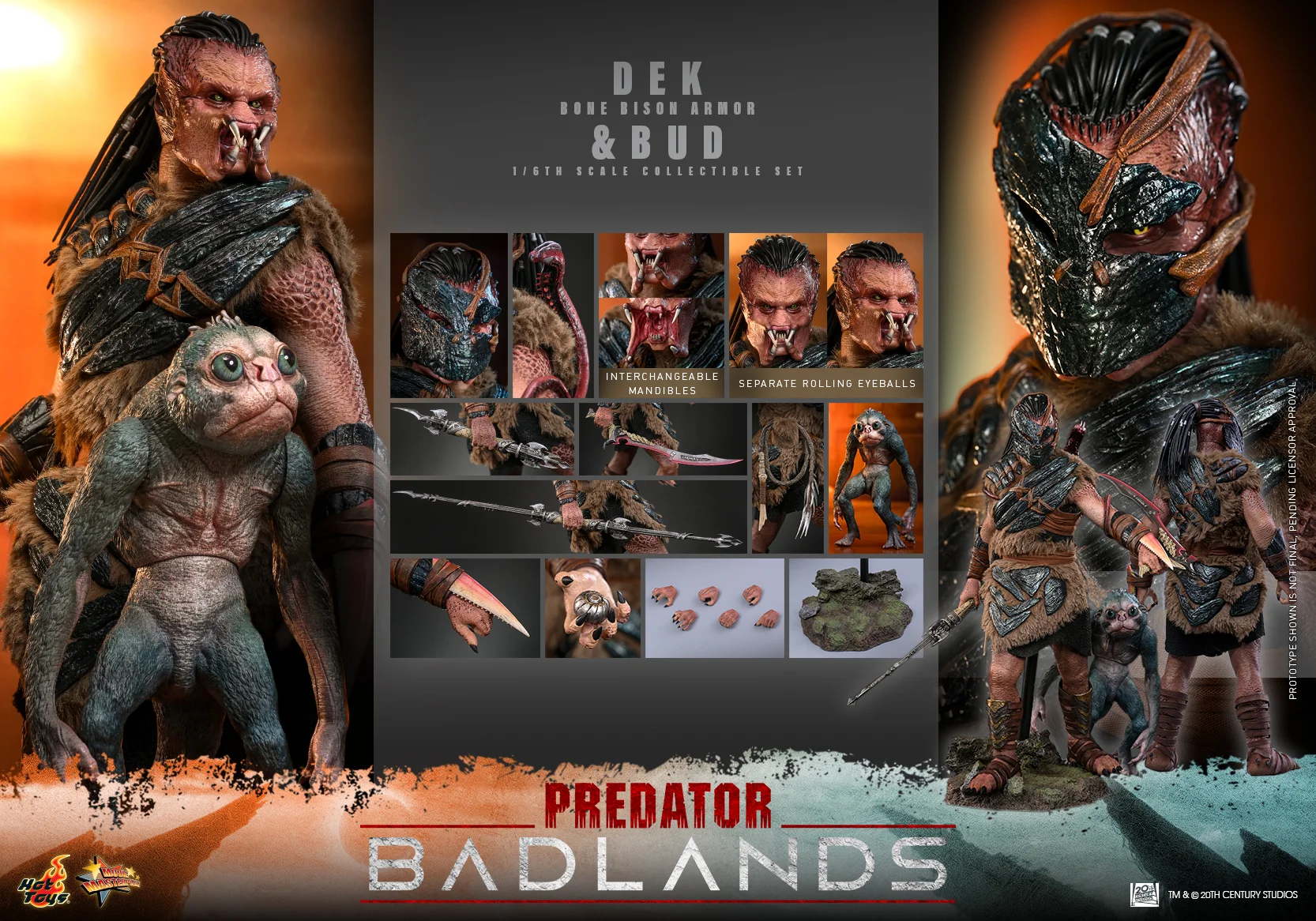 Figurka Dek (Bone Bison Armor) & Bud - Predator: Badlands Movie Masterpiece Action Figure 1/6