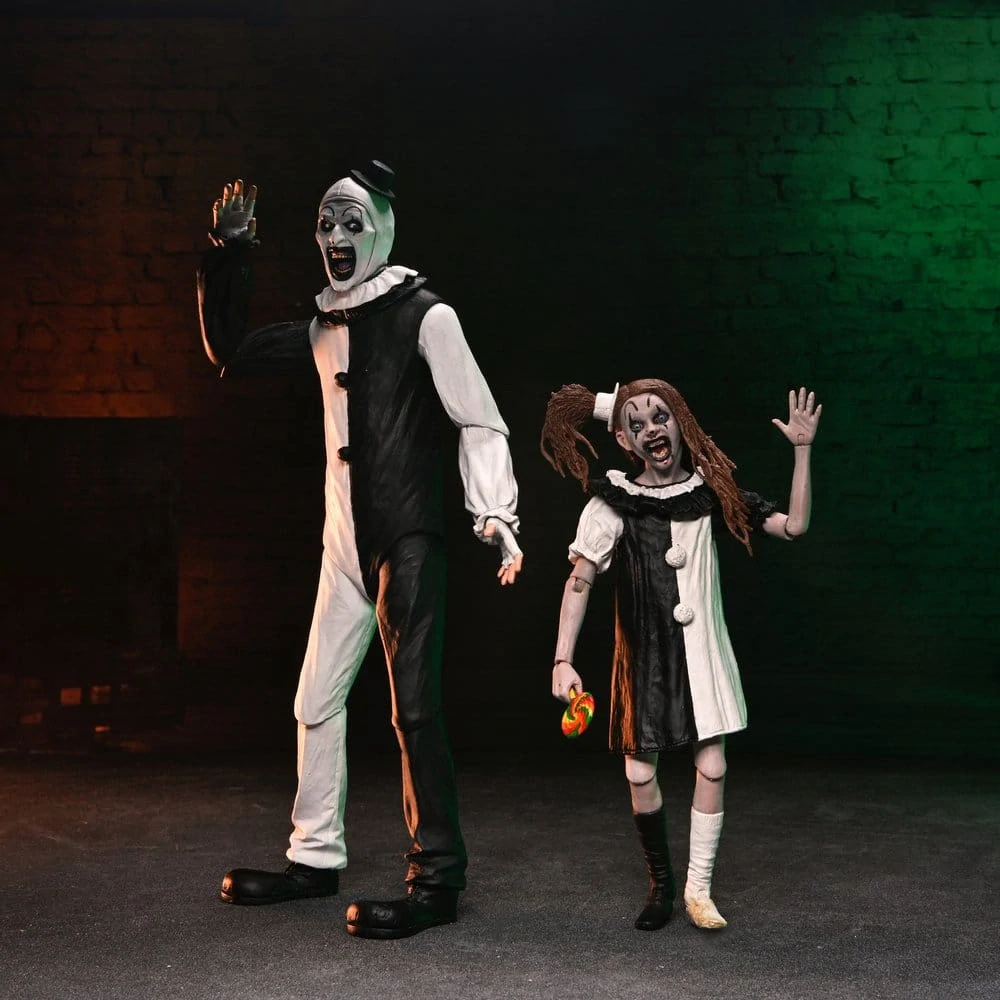 Figurky Ultimate Art the Clown & Little Pale Girl - Terrifier 2 2-Pack Action Figures