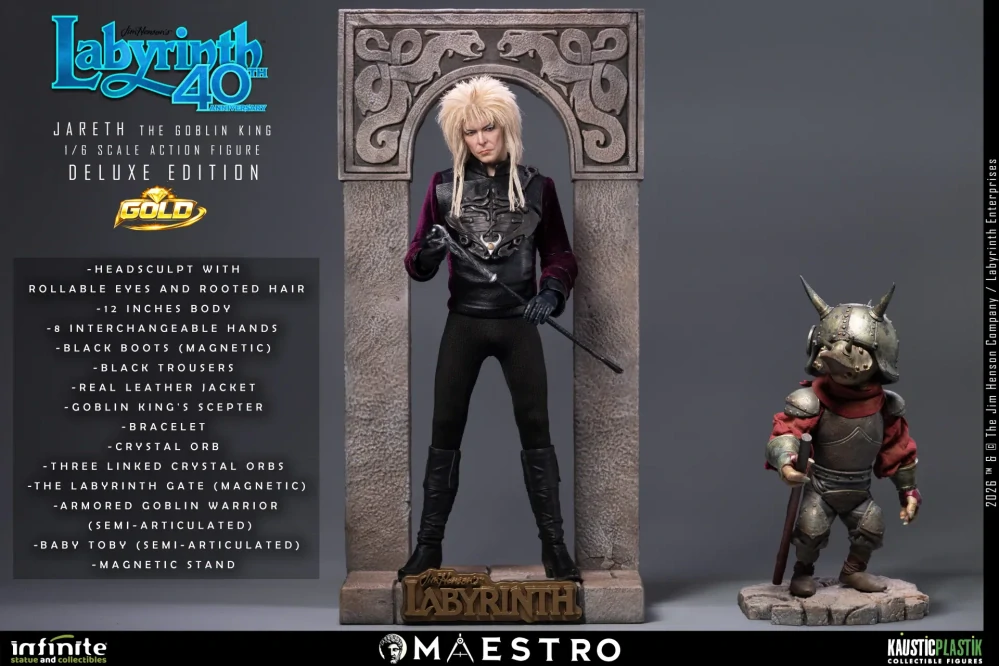 Figurka Jareth (David Bowie) The Goblin King - Labyrinth 1/6 Action Figure Deluxe Edition Gold