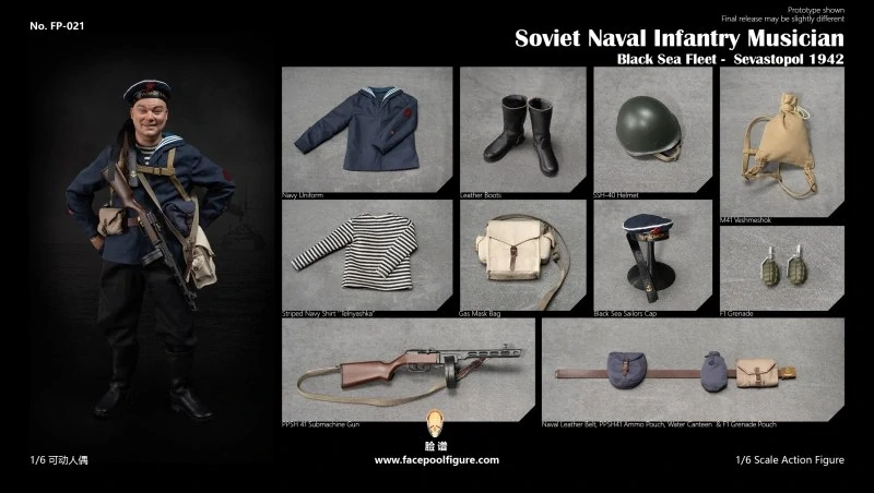 Figurka Soviet Naval Infantry Musician - Black Sea Fleet Sevastopol 1942 Action Figure 1/6
