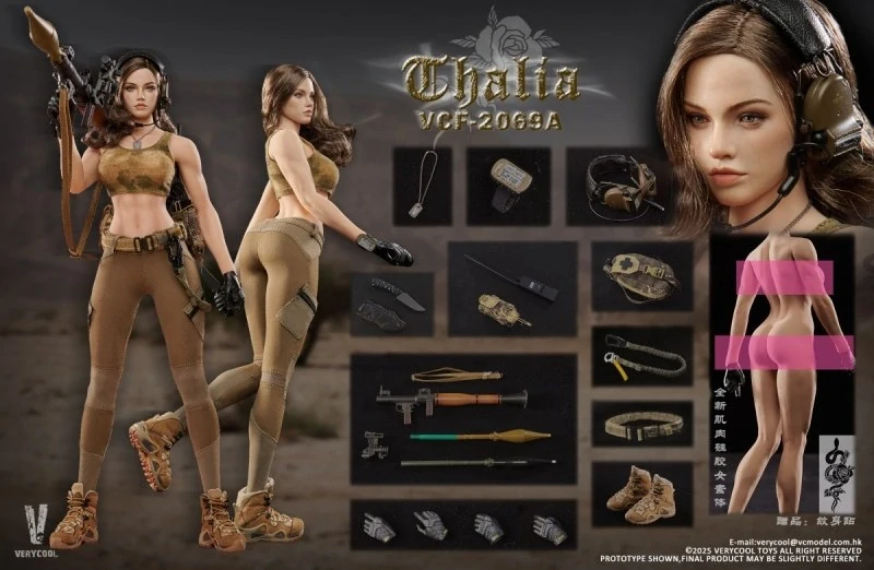 Figurka Thalia (Brown Hair) - Desert Female Soldier 1/6 Action Figure