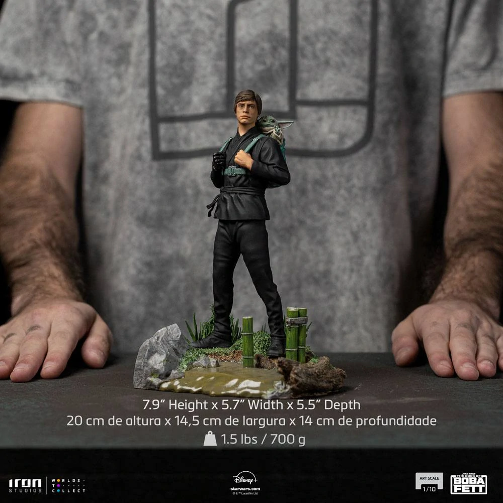 Soška Luke Skywalker & Grogu Training - Star Wars Book of Boba Fett Art Scale Statue 1/10