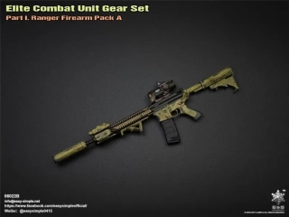 Sada zbraní pro 1/6 figurky - Elite Combat Unit Gear Set - Part 1 Ranger Firearm Pack A Snake Skin