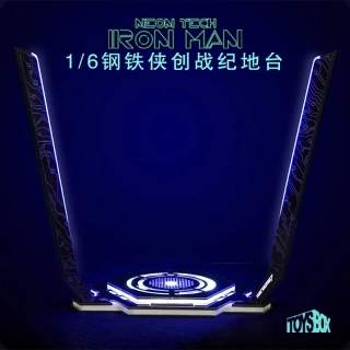 Diorama LED Light Up Neon Tech Iron Man Display Stand (Black) 1/6