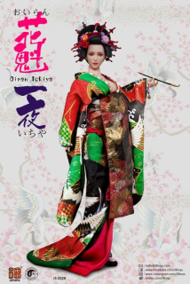 Sada příslušenství pro 1/6 figurku - Green Oiran Ichiya Furisode Clothing Set