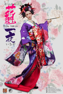 Sada příslušenství pro 1/6 figurku - Purple Oiran Ichiya Furisode Clothing Set