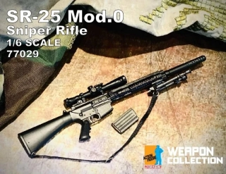 Zbraň pro 1/6 figurky SR-25 Mod0 Sniper Rifle (Black)