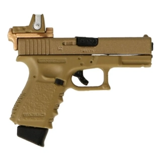 Zbraň pro 1/6 figurky 9mm Glock 19 Pistol with Mini RMR Red Dot Sight (Beige)