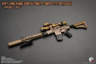 Zbraň pro 1/6 figurky Very Long Range Semi Automatic Sniper System VSASS Set - Project Joy FDE (Coyote)