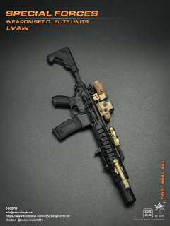 Zbraň pro 1/6 figurky Special Force Weapon Set C Elite Units LVAW - The Team .300 Assault Rifle (Black)