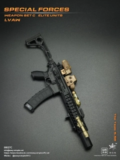 Zbraň pro 1/6 figurky Special Force Weapon Set C Elite Units LVAW - The Team 5.56 Assault Rifle (Black)