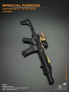 Zbraň pro 1/6 figurky Special Force Weapon Set C Elite Units LVAW - The Unit .300 Assault Rifle (Black)