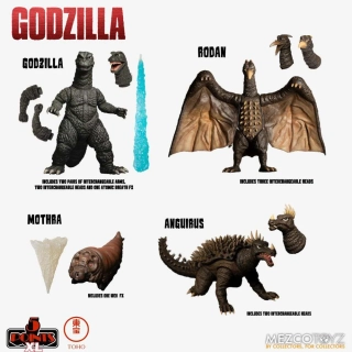 Sada figurek Godzilla: Destroy All Monsters 5 Points XL Action Figures Deluxe Box Set Round 1