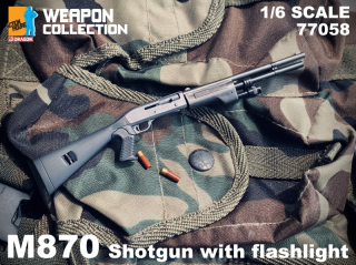 Zbraň pro 1/6 figurky M870 Shotgun with Flashlight (Black)